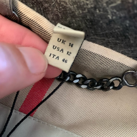 Burberry nwt new with tag trench coat graphite women’s 12 made in Italy - Picture 14 of 16